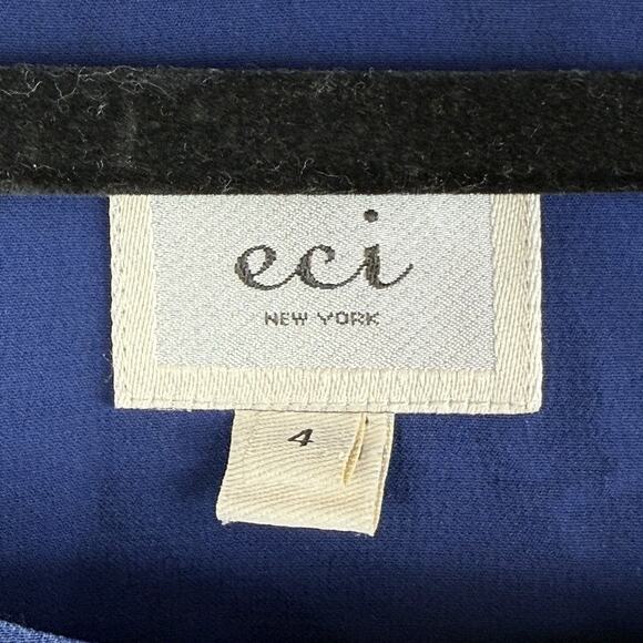 Eci New York Silk‎ Dress 3/4 Sleeve Classic Lined Size 4 Side Zipper - Picture 6 of 15